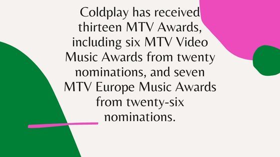 Coldplay MTV Award Stats